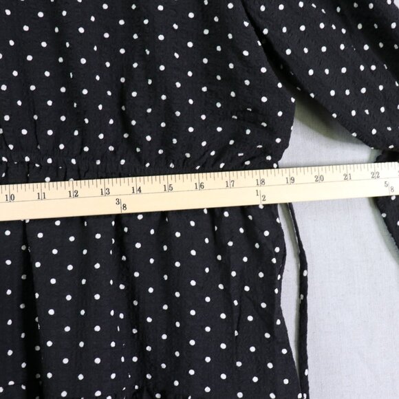 Draper James Polka Dot Ruffle Dress Women’s XXL Black White Long Sleeve Tiered - Picture 13 of 16
